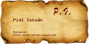 Pidl István névjegykártya