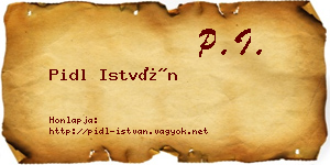 Pidl István névjegykártya